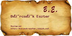 Börcsök Eszter névjegykártya