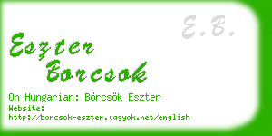 eszter borcsok business card